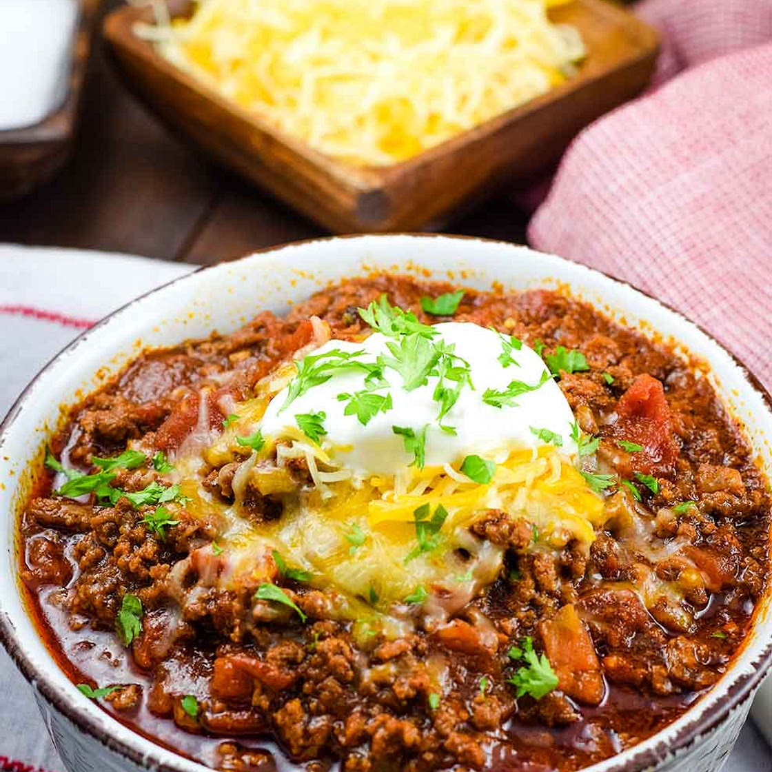 Keto Low Carb Beef Chili Recipe - Instant Pot and Crock Pot