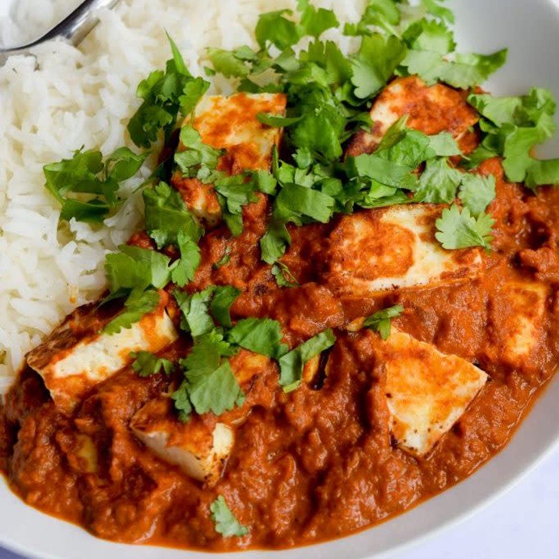 Halloumi Masala with rice