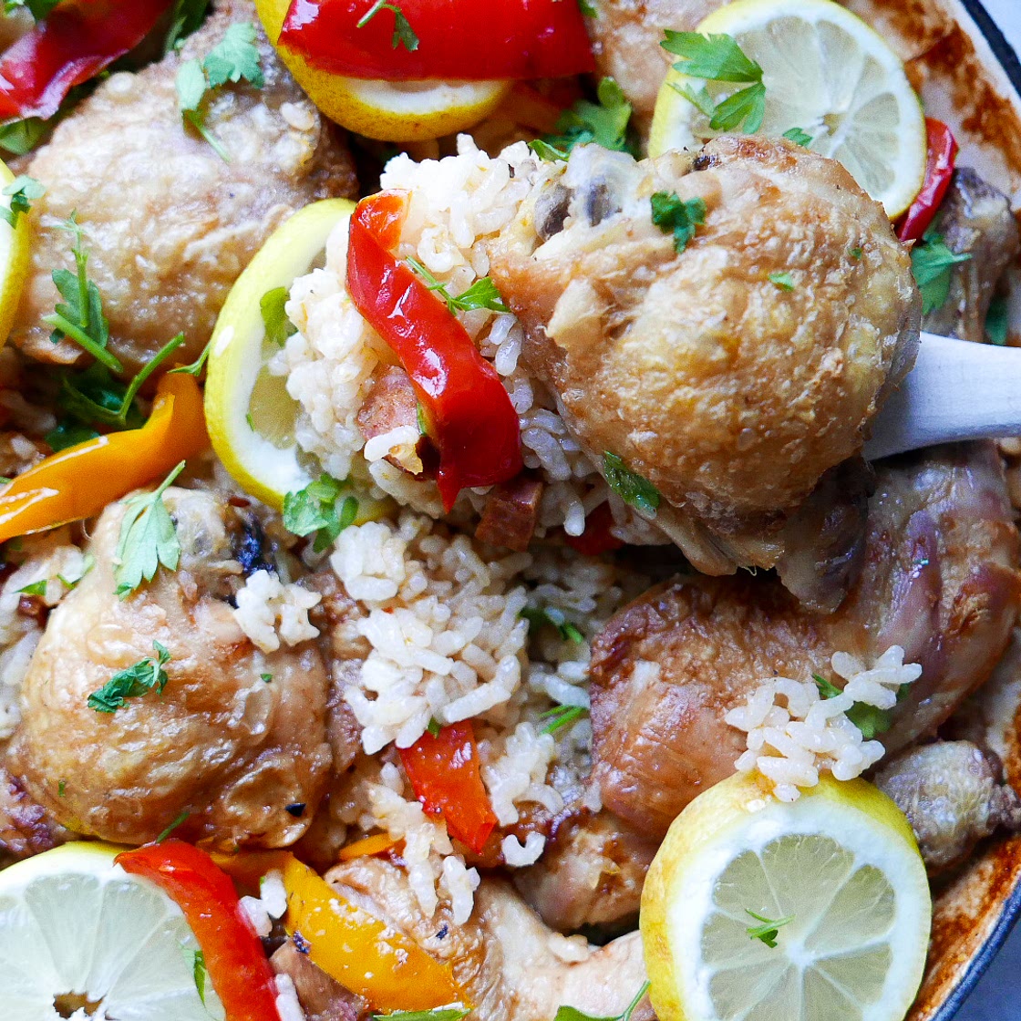 Spanish chicken and chorizo with paella rice