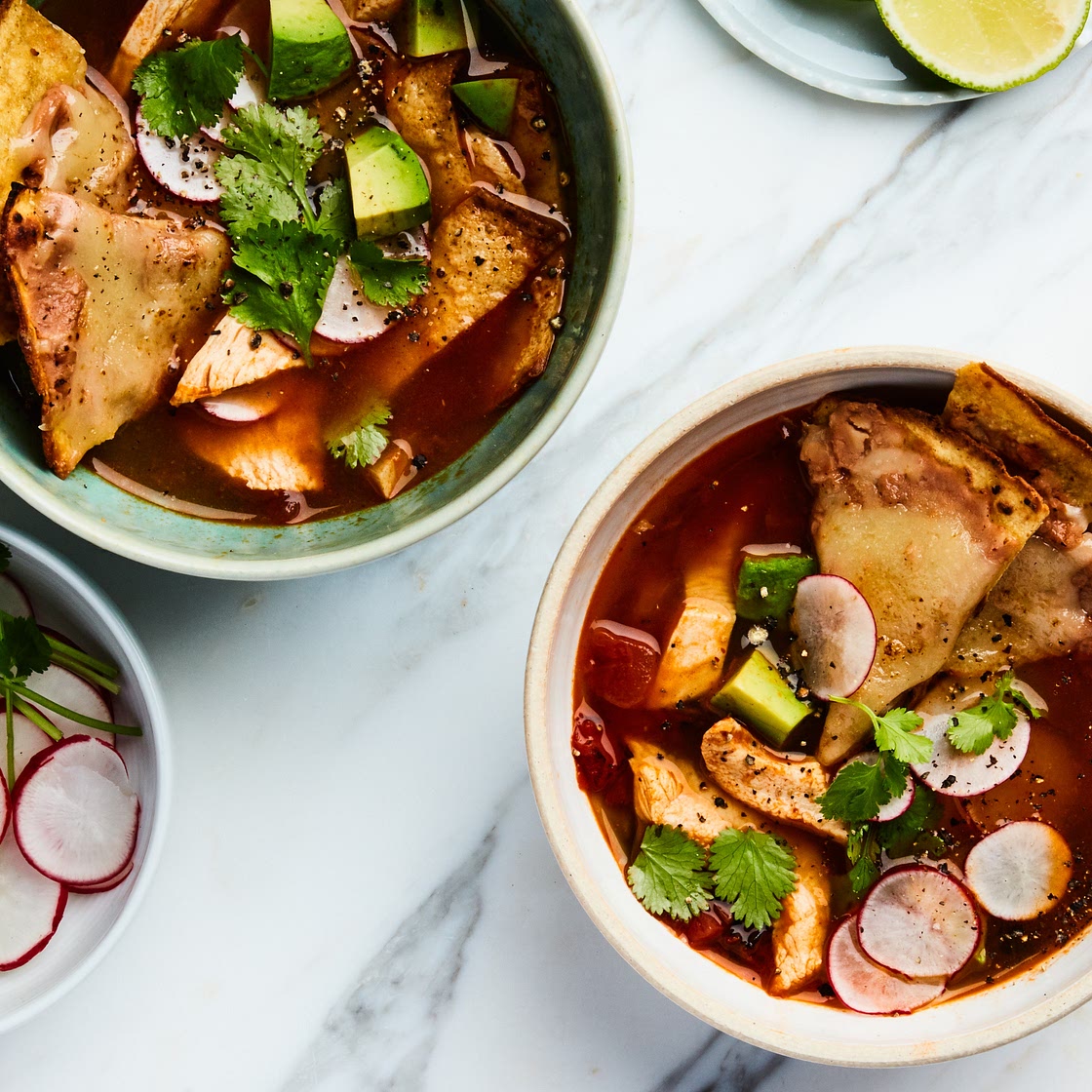Easy Chicken Tortilla SoupWith Bean and Cheese Nachos