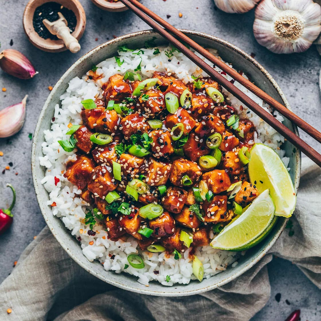 Marinierter Tofu mit Süß-Sauer-Soße