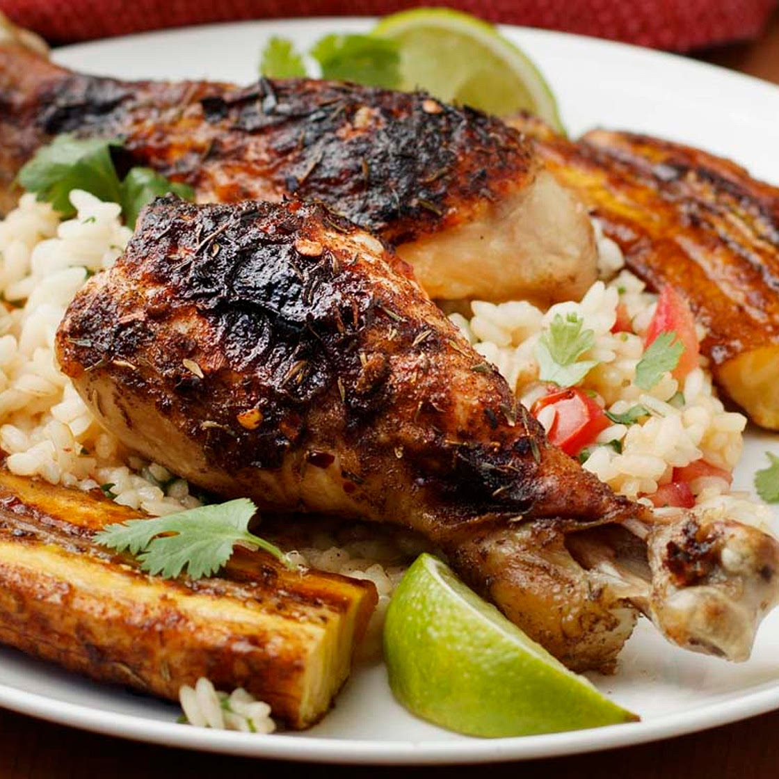 Jerk Chicken with Roasted Plantains