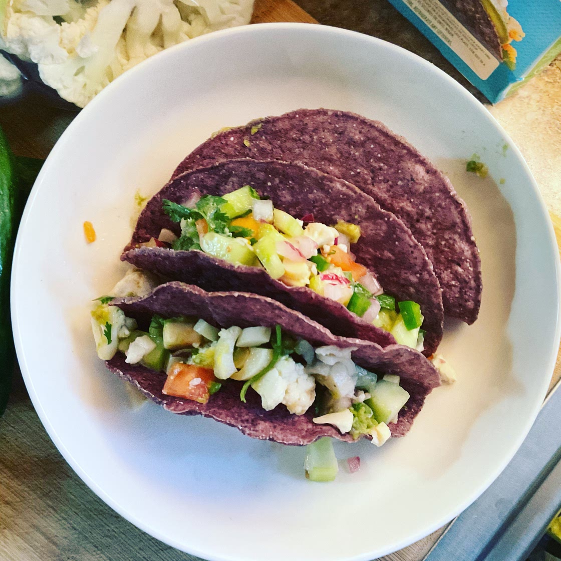 PALM HEARTS AND CAULIFLOWER CEVICHE