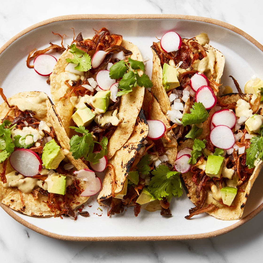 Pulled Mushroom Tacos With Salsa Guille