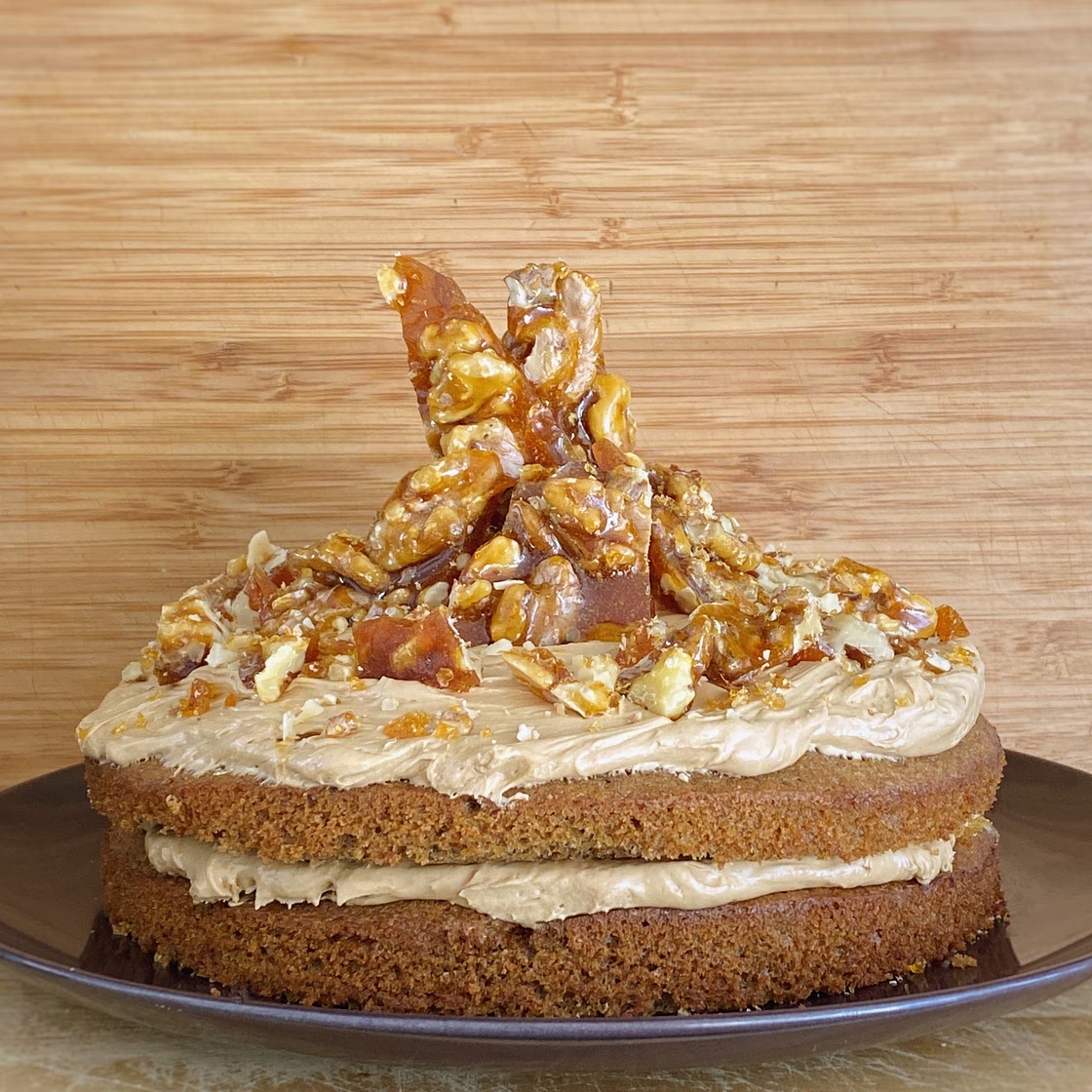 Coffee Cake with Walnut Brittle
