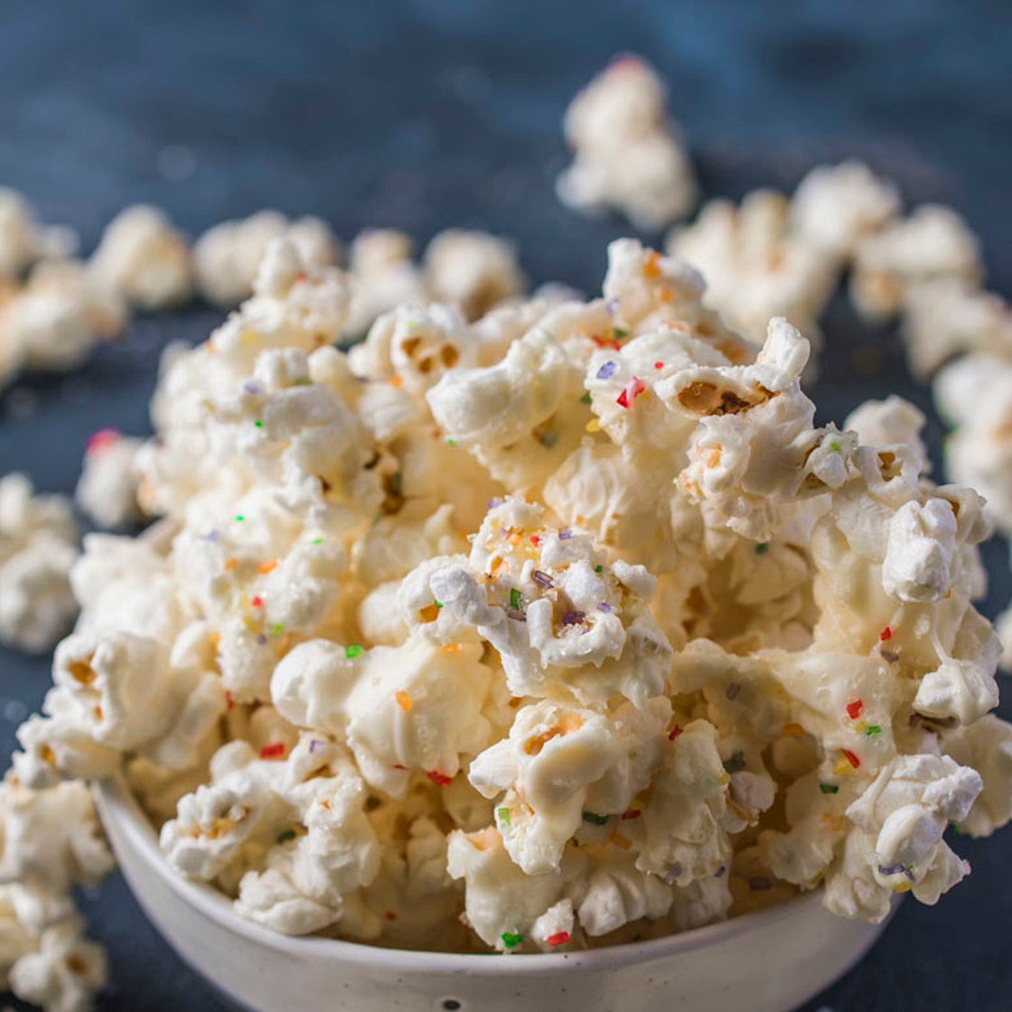 White Chocolate Birthday Cake Popcorn