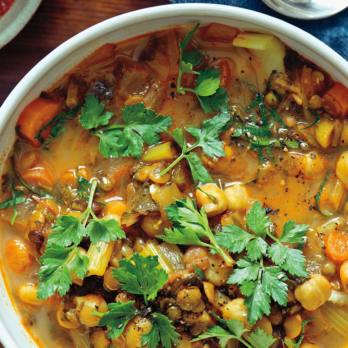Spiced Moroccan Vegetable Soup with Chickpeas, Cilantro, and Lemon (Harira) Recipe