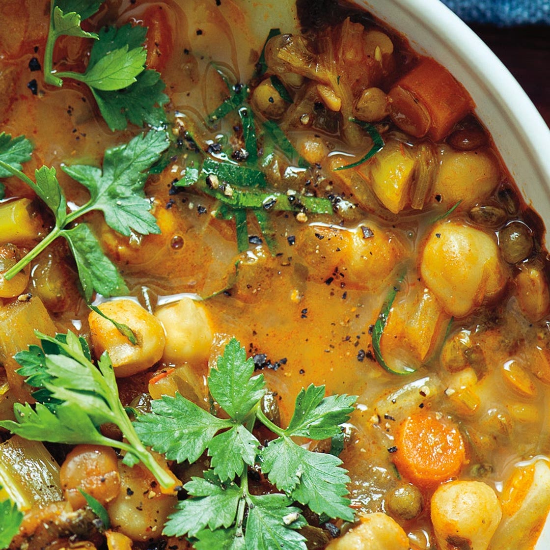 Spiced Moroccan Vegetable Soup with Chickpeas, Cilantro, and Lemon (Harira) Recipe