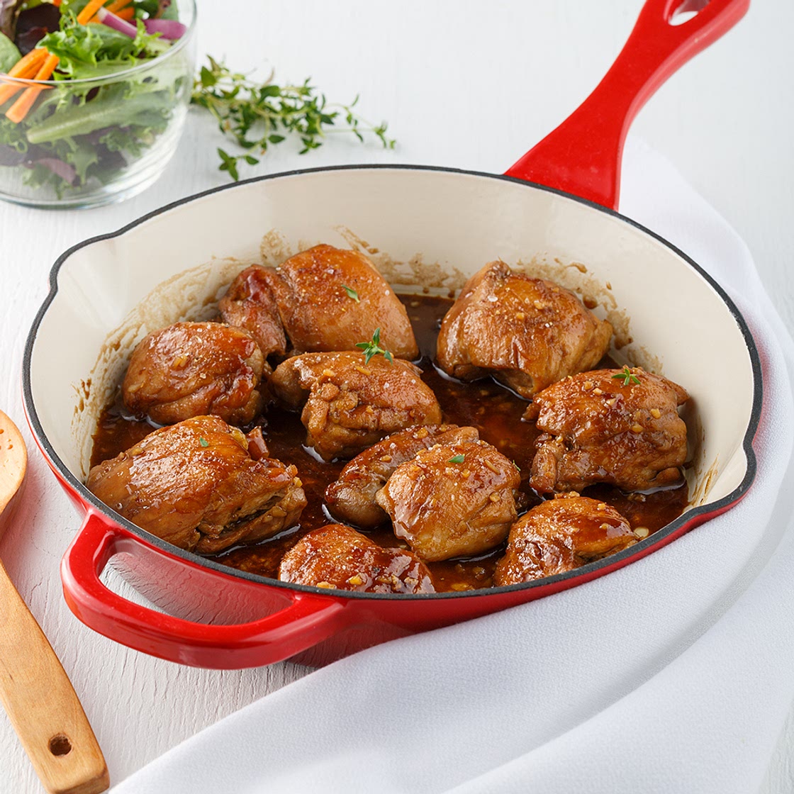 Hauts de cuisses caramélisés érable et ail