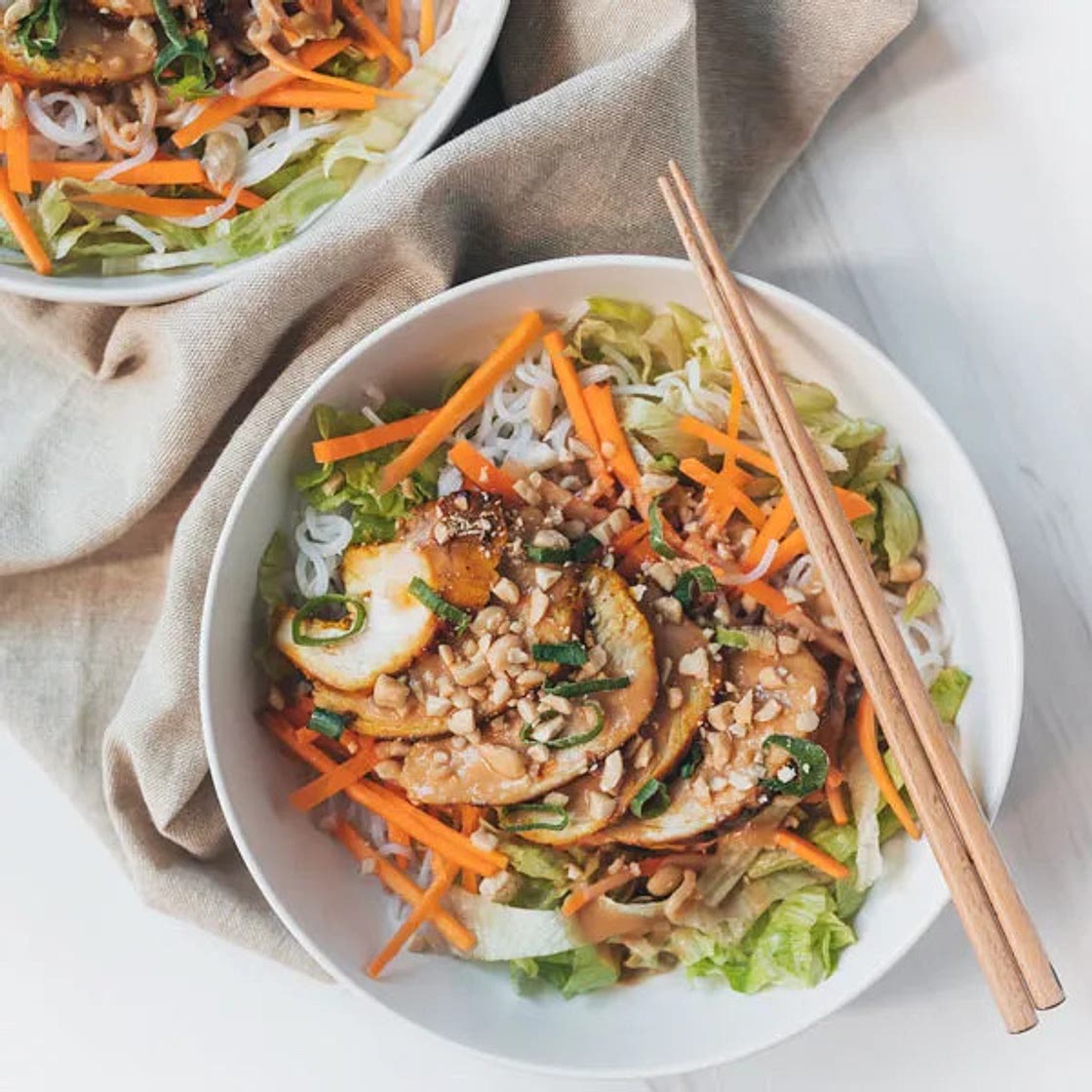 Low Carb Satay Chicken Noodle Salad