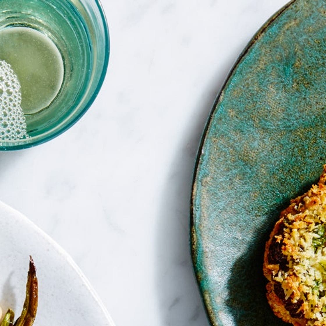 Herb-Crusted Cauliflower Steaks with Beans and Tomatoes Recipe