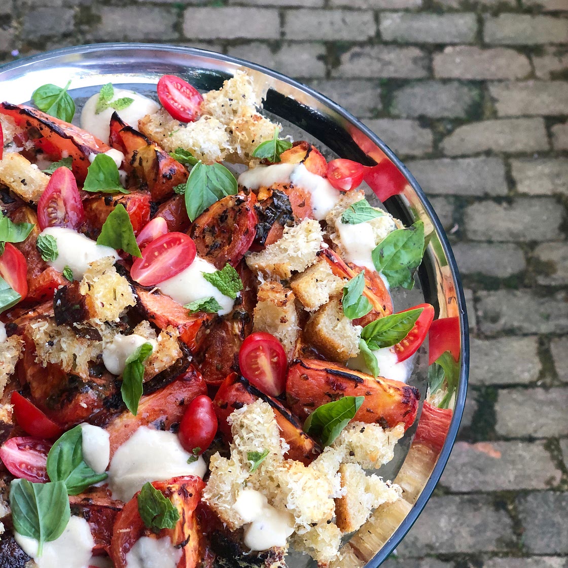 Caesar Broiled Tomato Salad