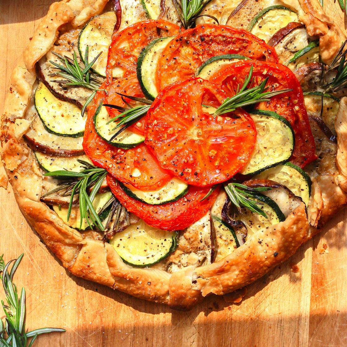 Eggplant Galette with Tahini Sauce
