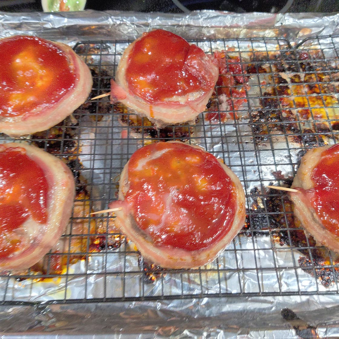 Bacon-Wrapped Mini Meat Loaves