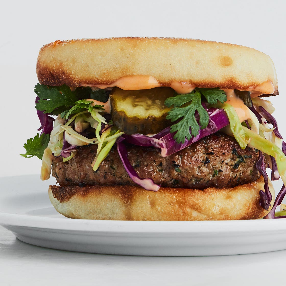 Sesame Pork Burgers with Slaw | Epicurious