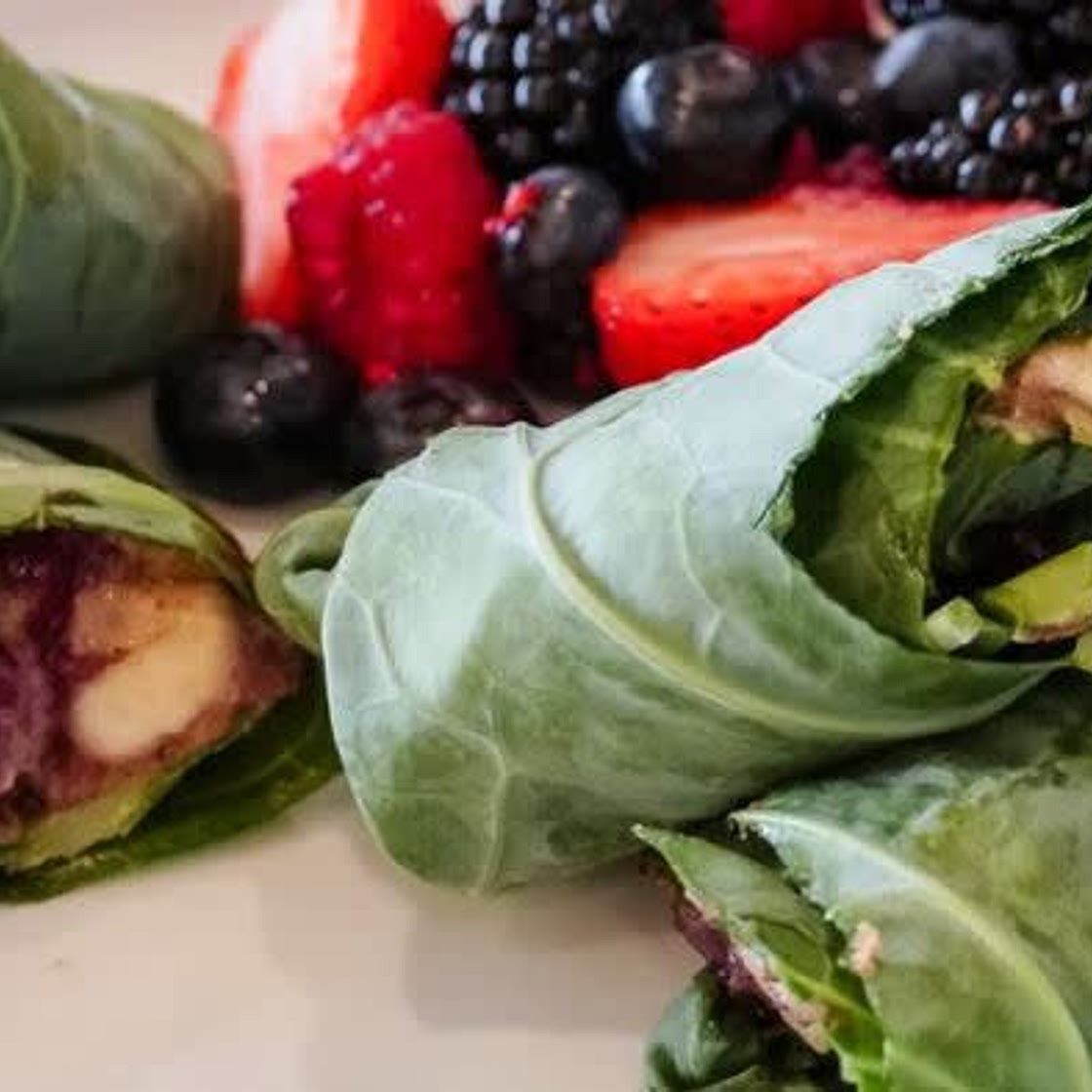 Nutty Collard Fruit Wraps