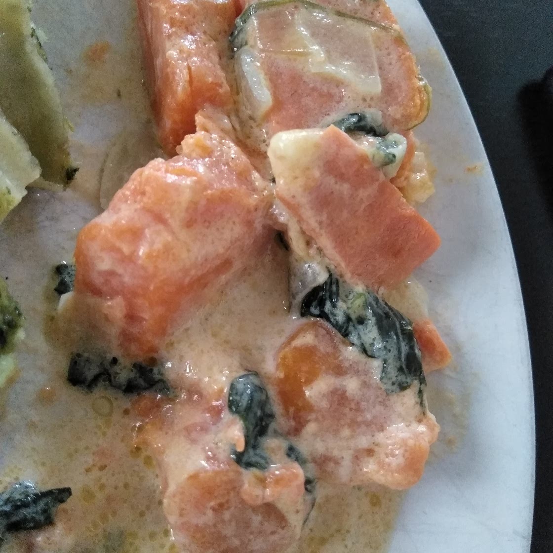 Sweet Potato and spinach pan stew