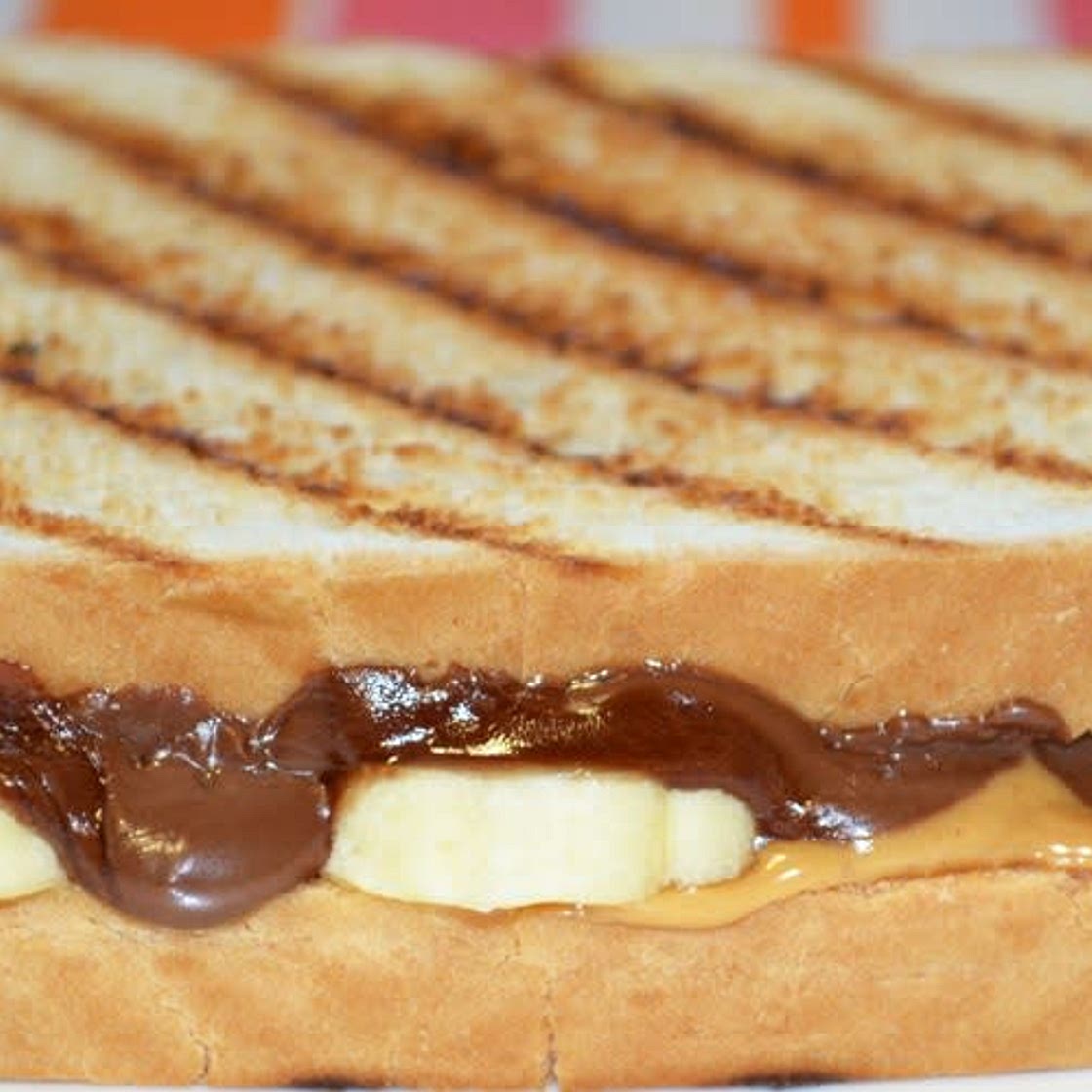 Sandwich de nutella y plátano