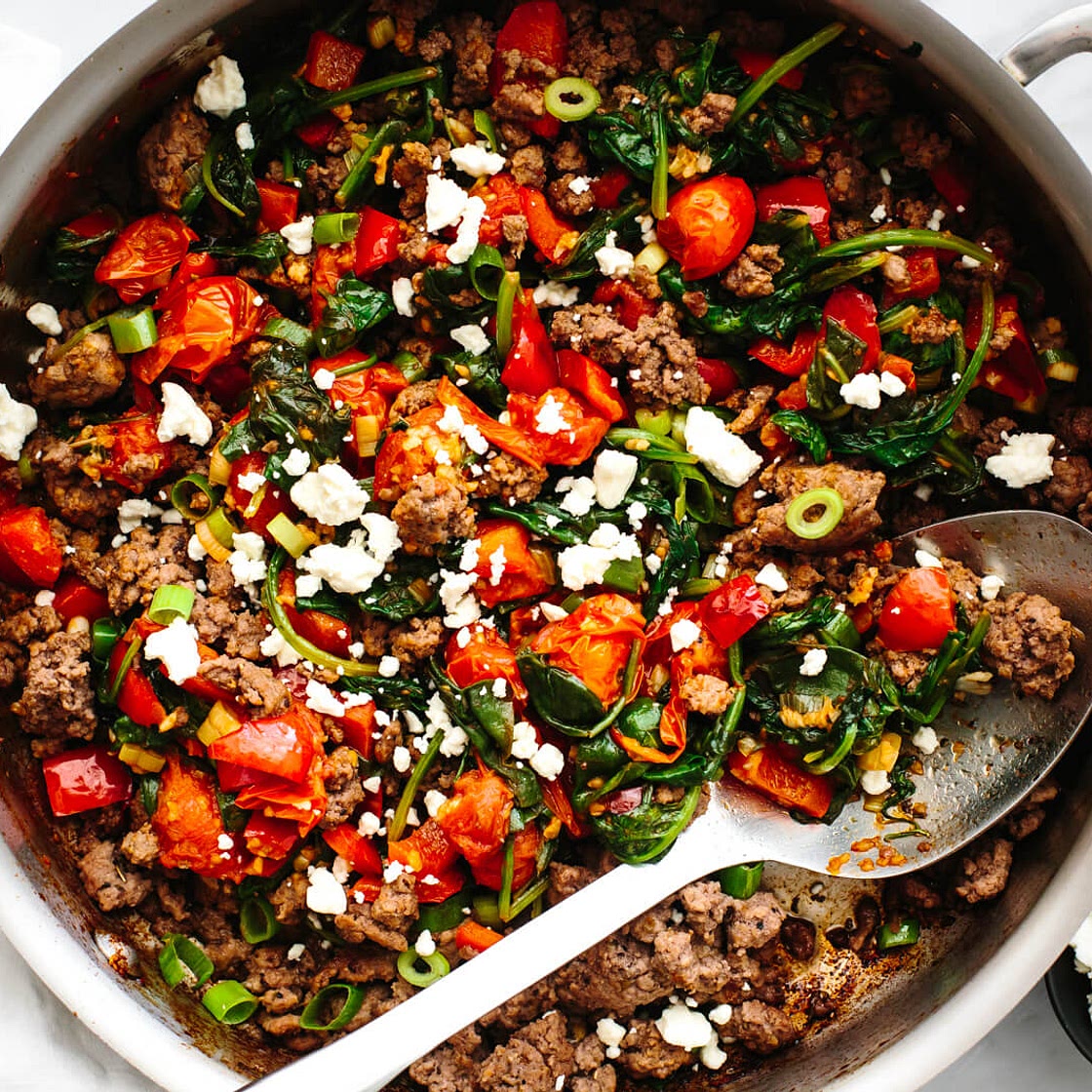Mediterranean Ground Beef Stir Fry