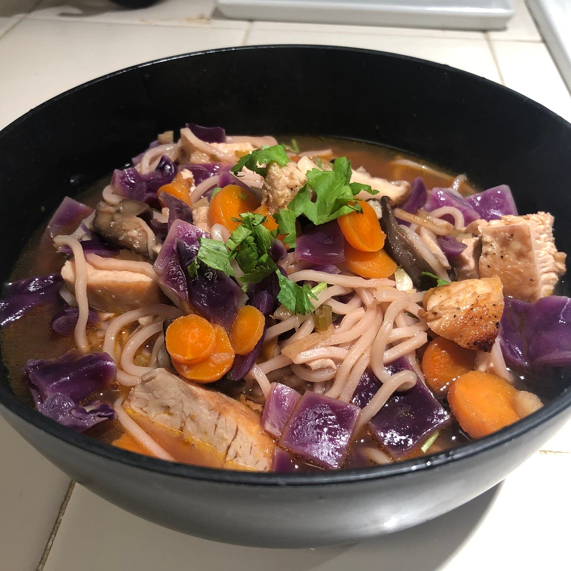 Asian chicken noodle soup