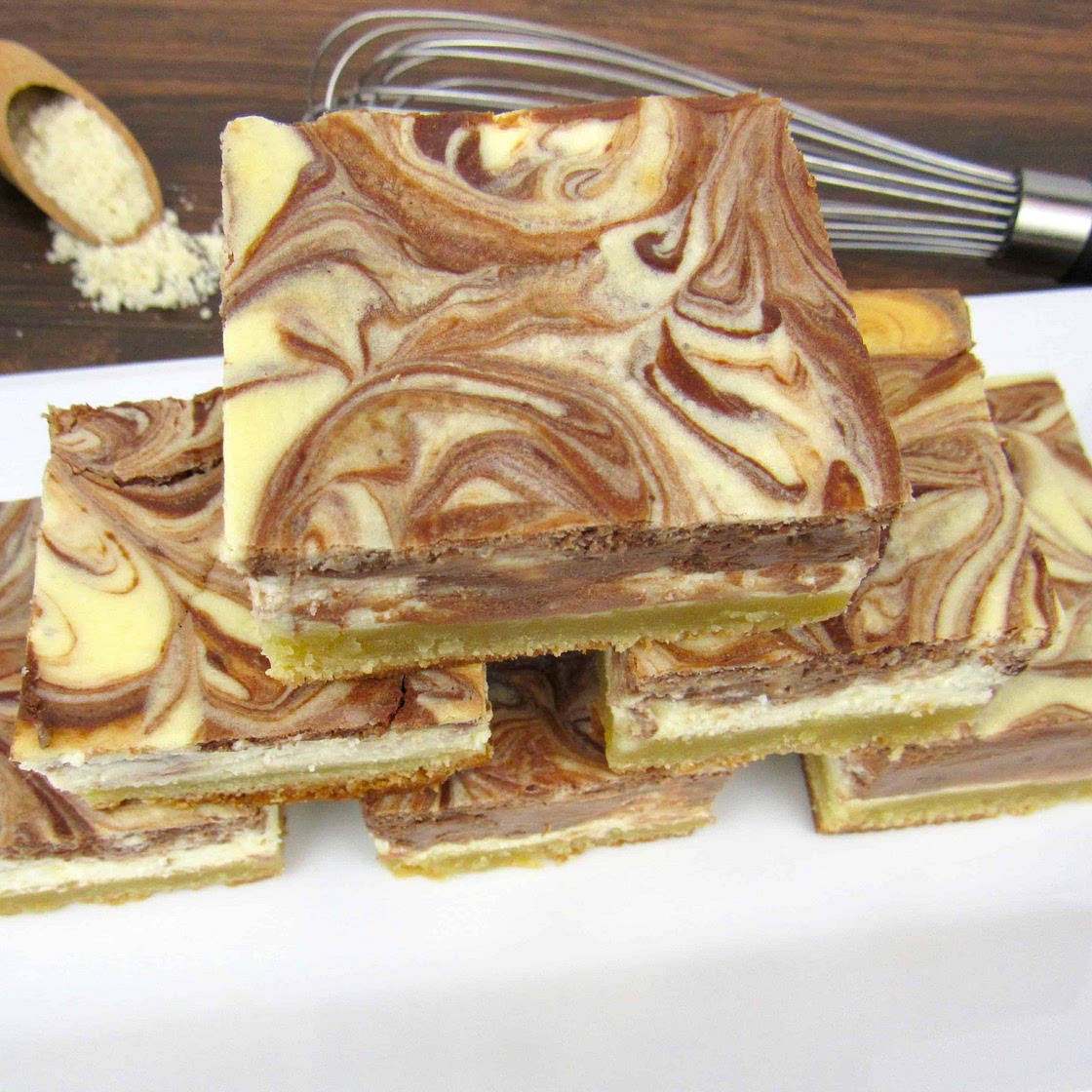 Vanilla and Chocolate Keto Cheesecake Bars