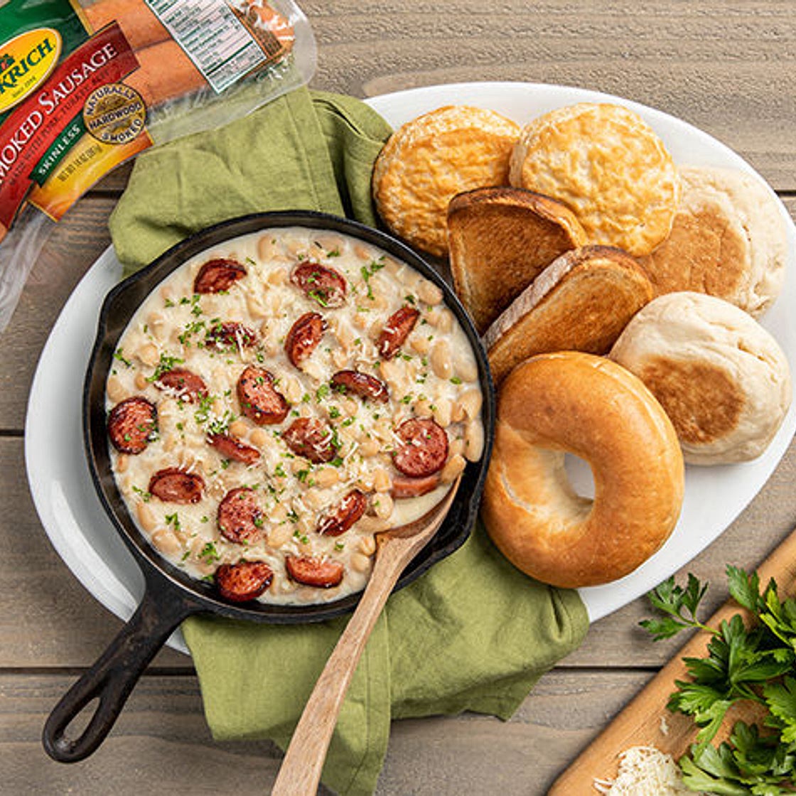 Creamy Braised White Beans and Sausage