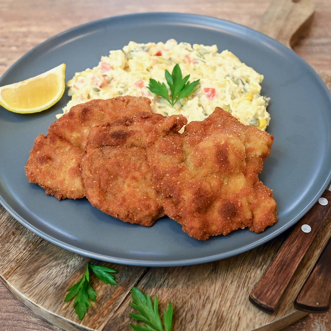 Pork Schnitzel With Traditional Potato Mayonnaise Salad