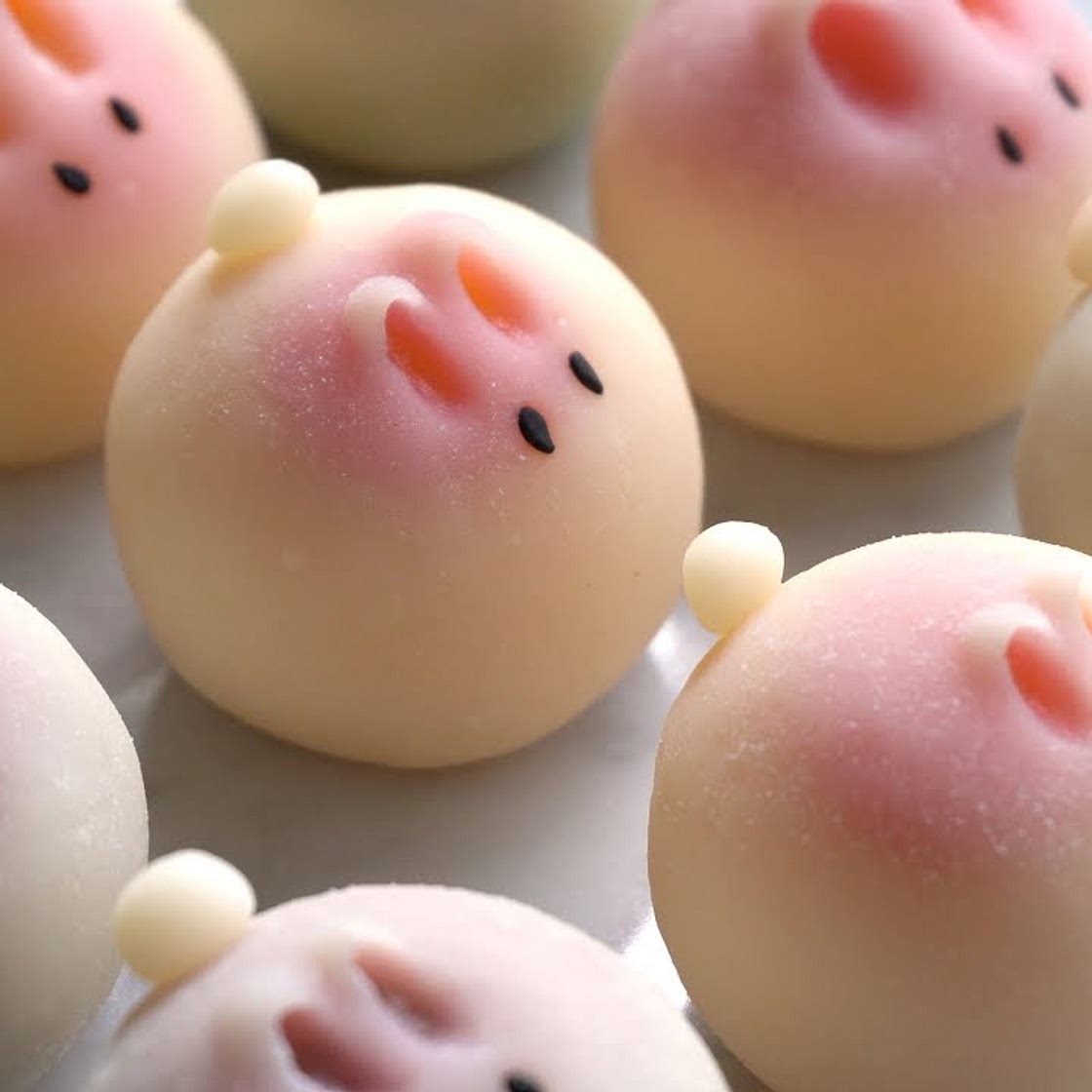 玉兔冰皮月饼 免模具 | 三种口味奶黄馅 Make Bunny Snowskin Mooncakes without Using Molds | 3 Flavours Custard Filling