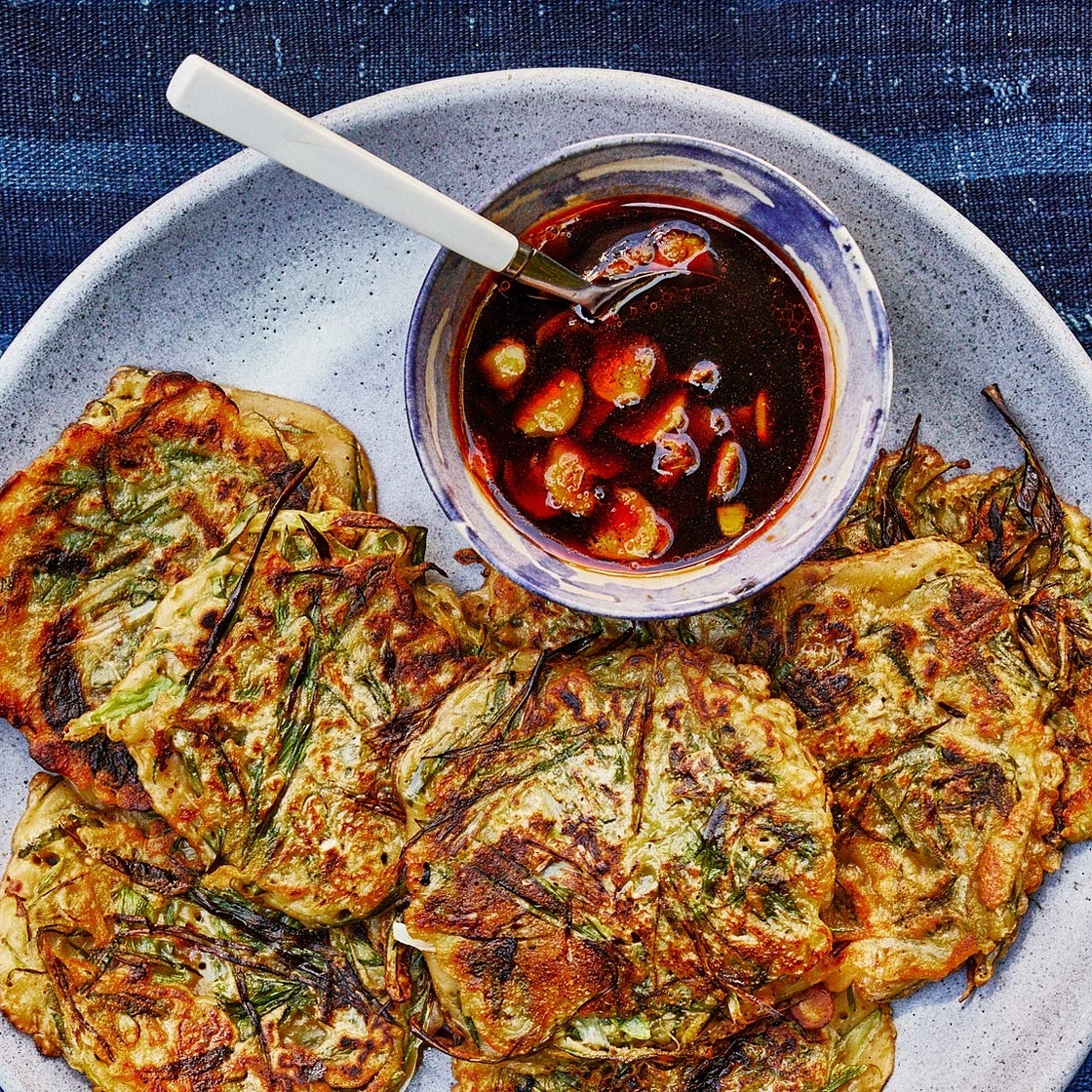Scallion Pancakes With Chili-Ginger Dipping Sauce