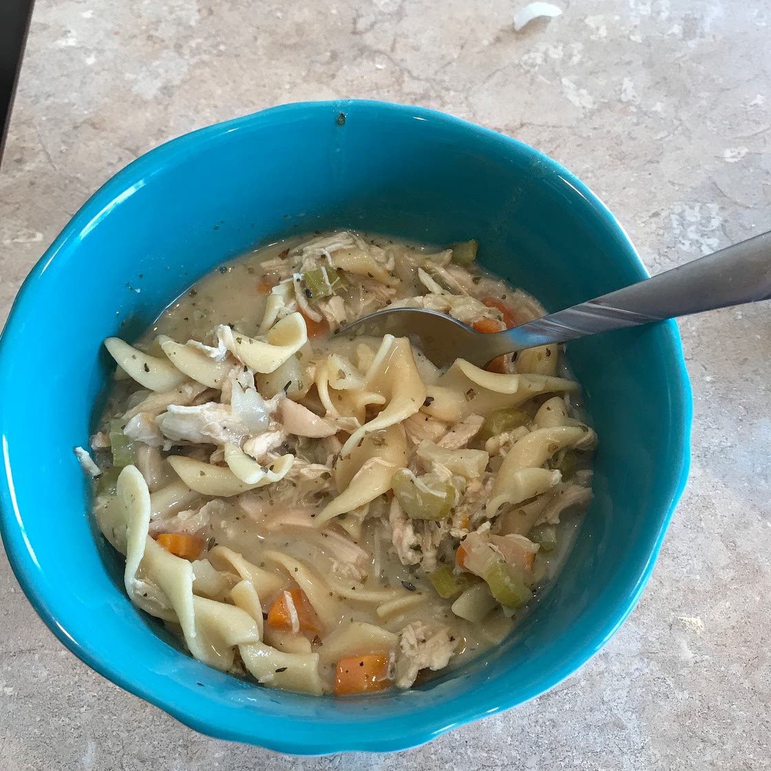 Lightened-Up Creamy Chicken Noodle Soup