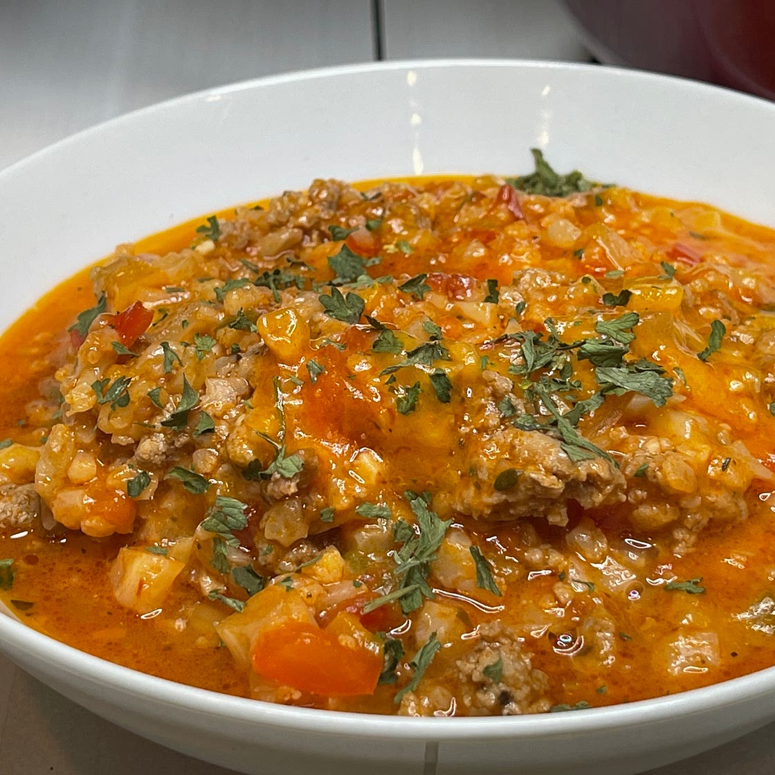 Easy One Pot Keto Stuffed Bell Pepper Casserole