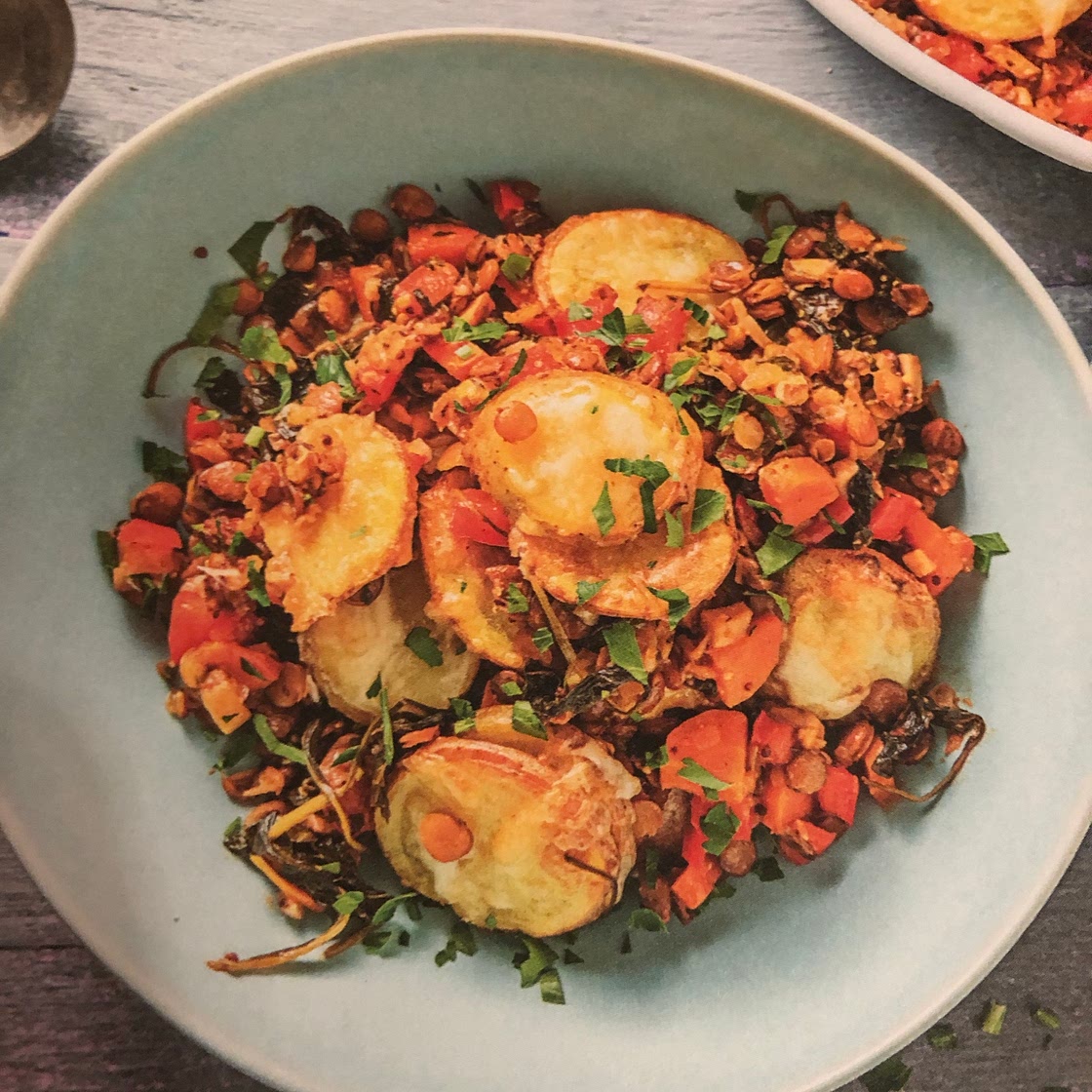 Lentil and vegetable hotpot