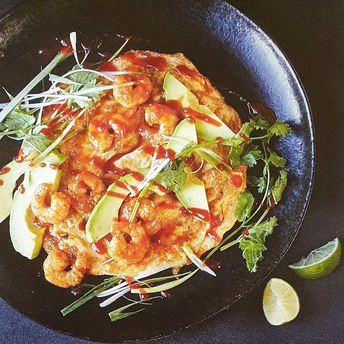 Thai-style omelette with prawns