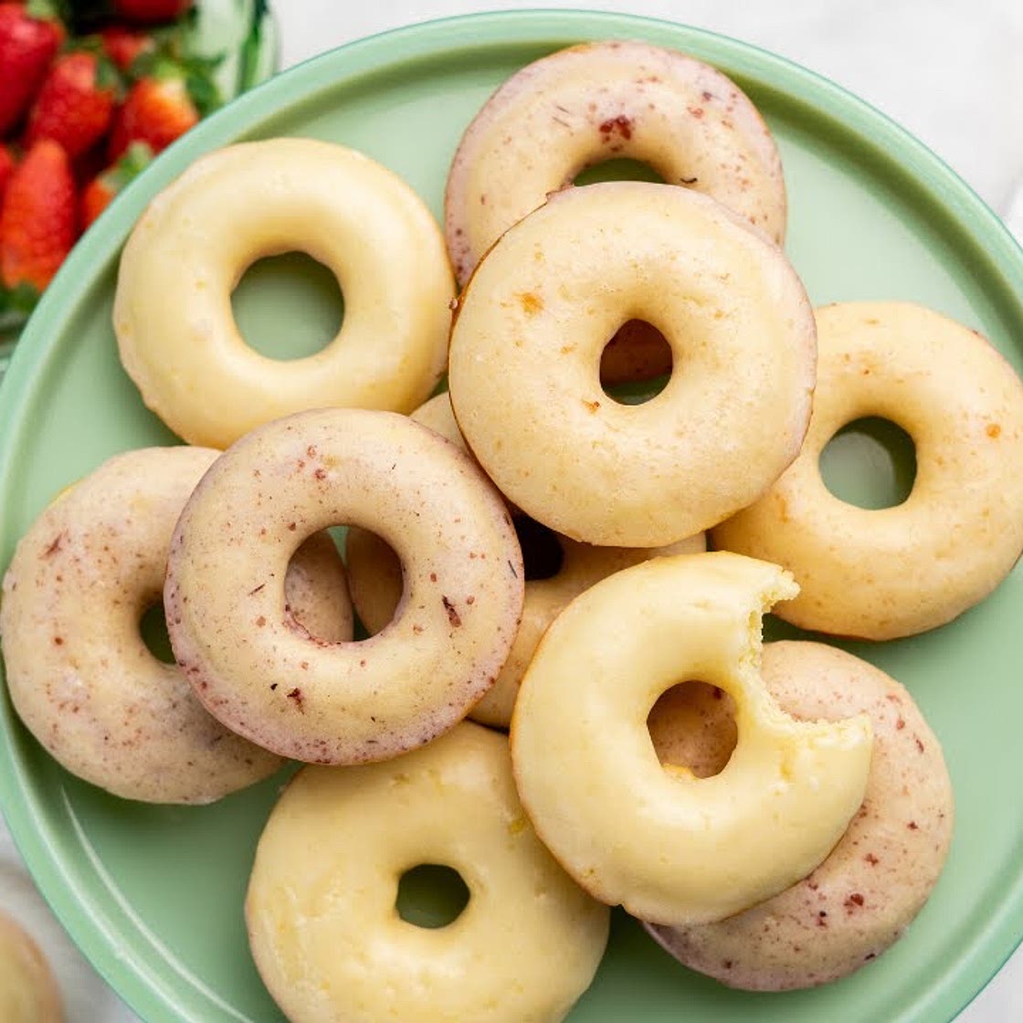 Vanilla Buttermilk Donuts with Fruity Glazes