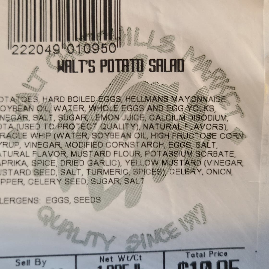 Walt Churchill's Potato Salad
