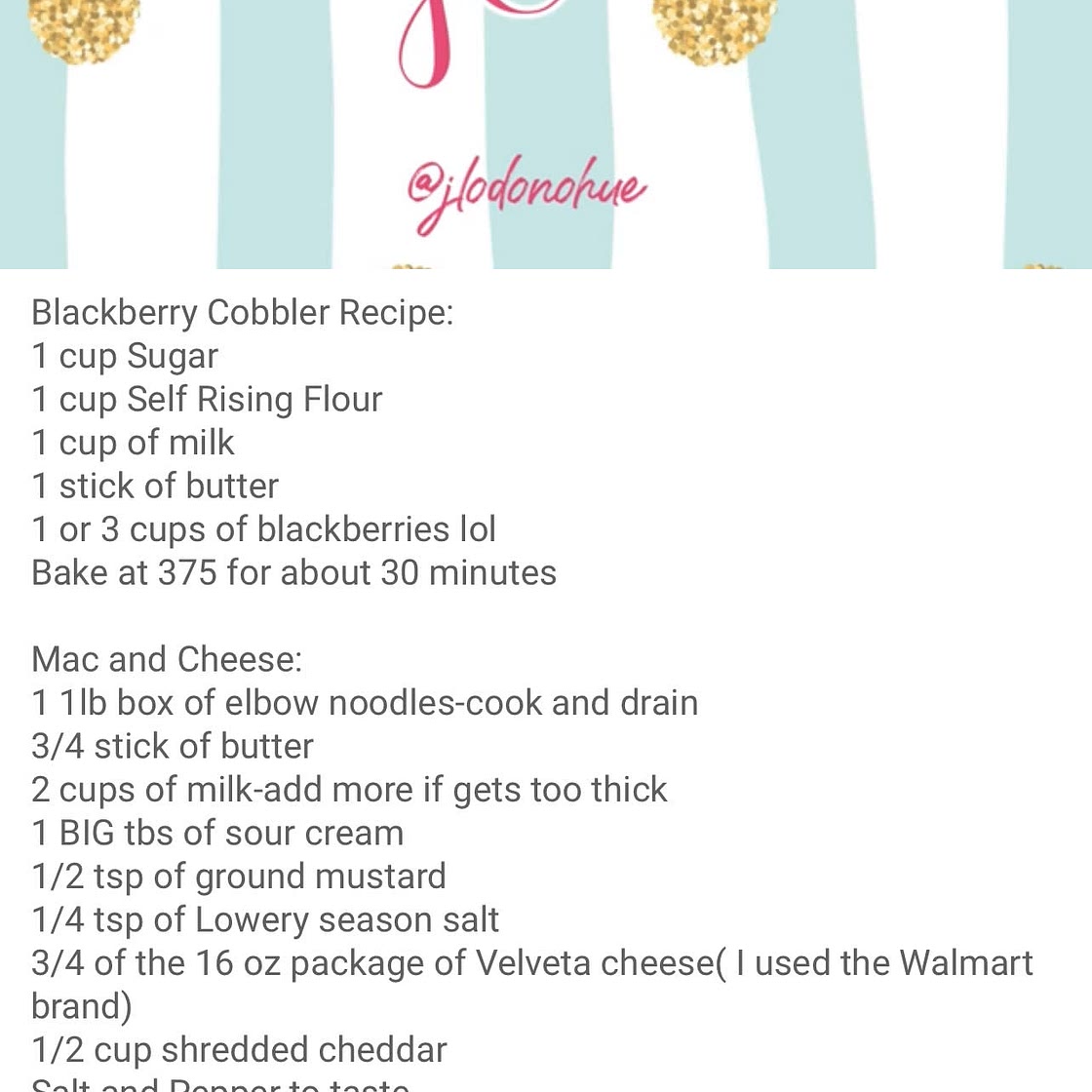 Cobbler Recipe
