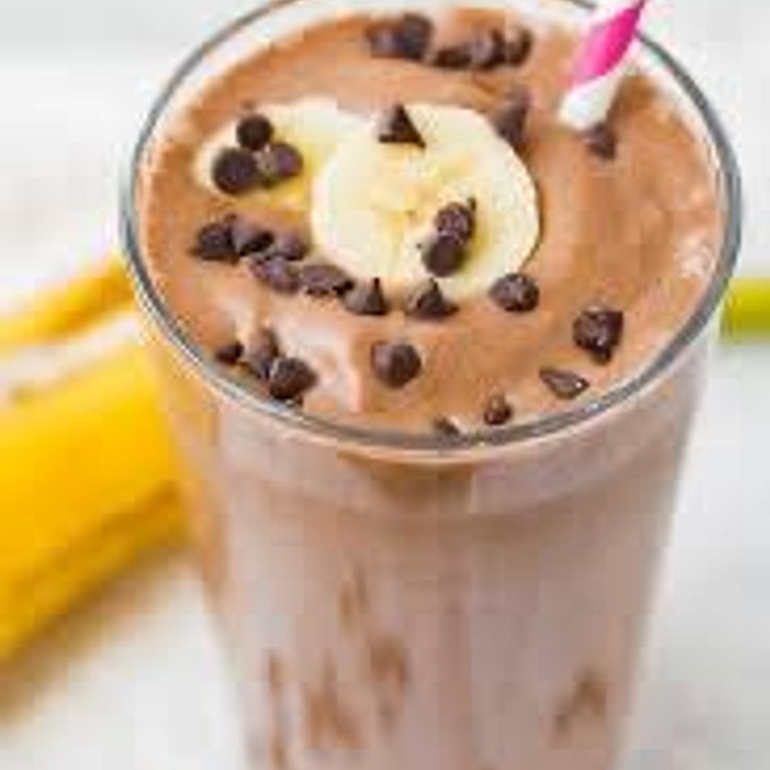 Healthy chocolate peanut butter banana smoothie 