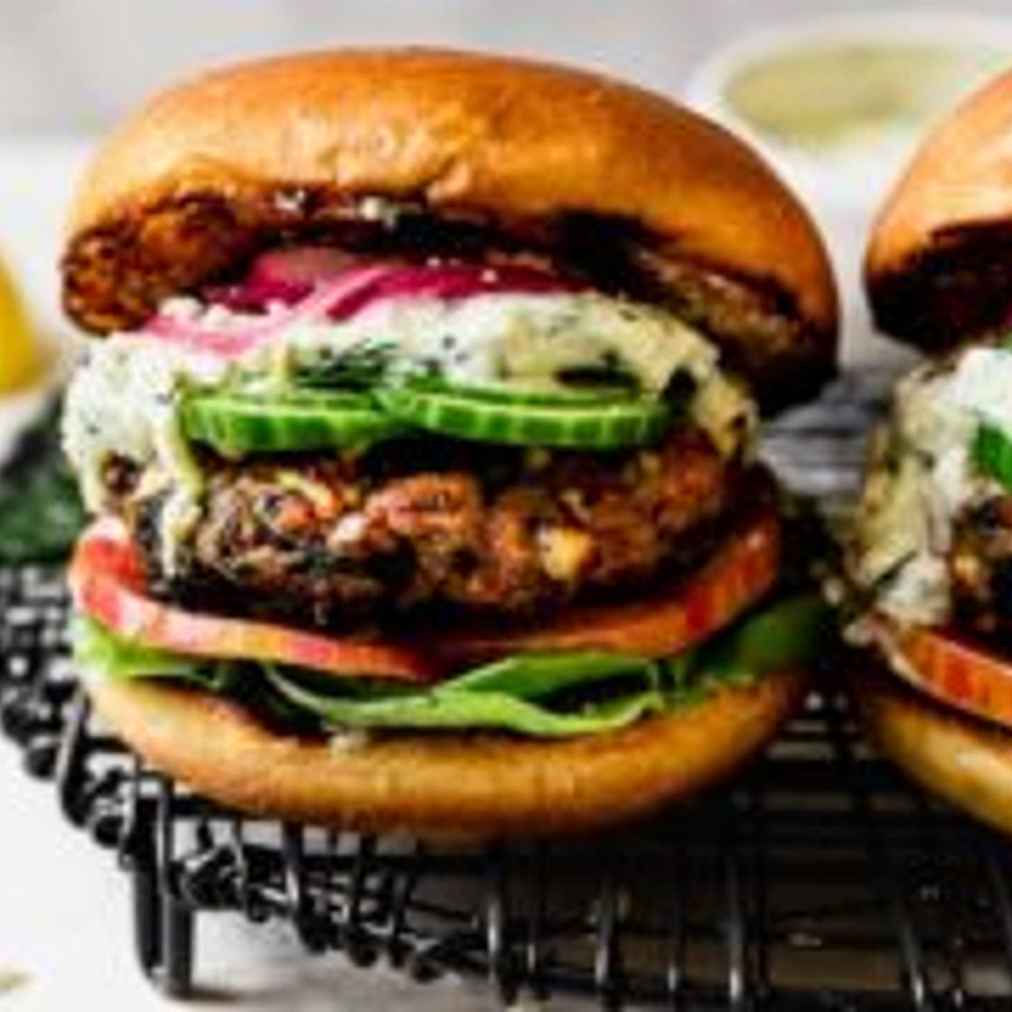 Feta Spinach Grilled Turkey Burgers