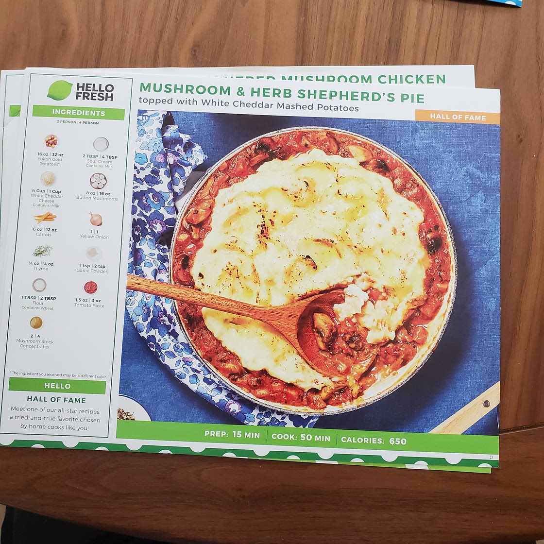 Mushroom herb shepherd's pie