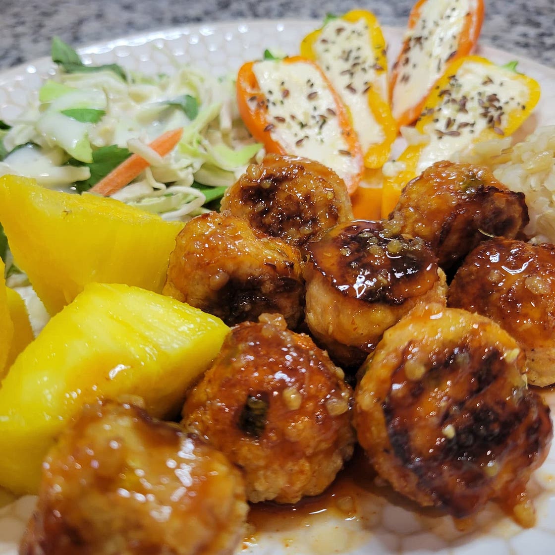 Honey Sriracha Glazed Turkey Meatballs