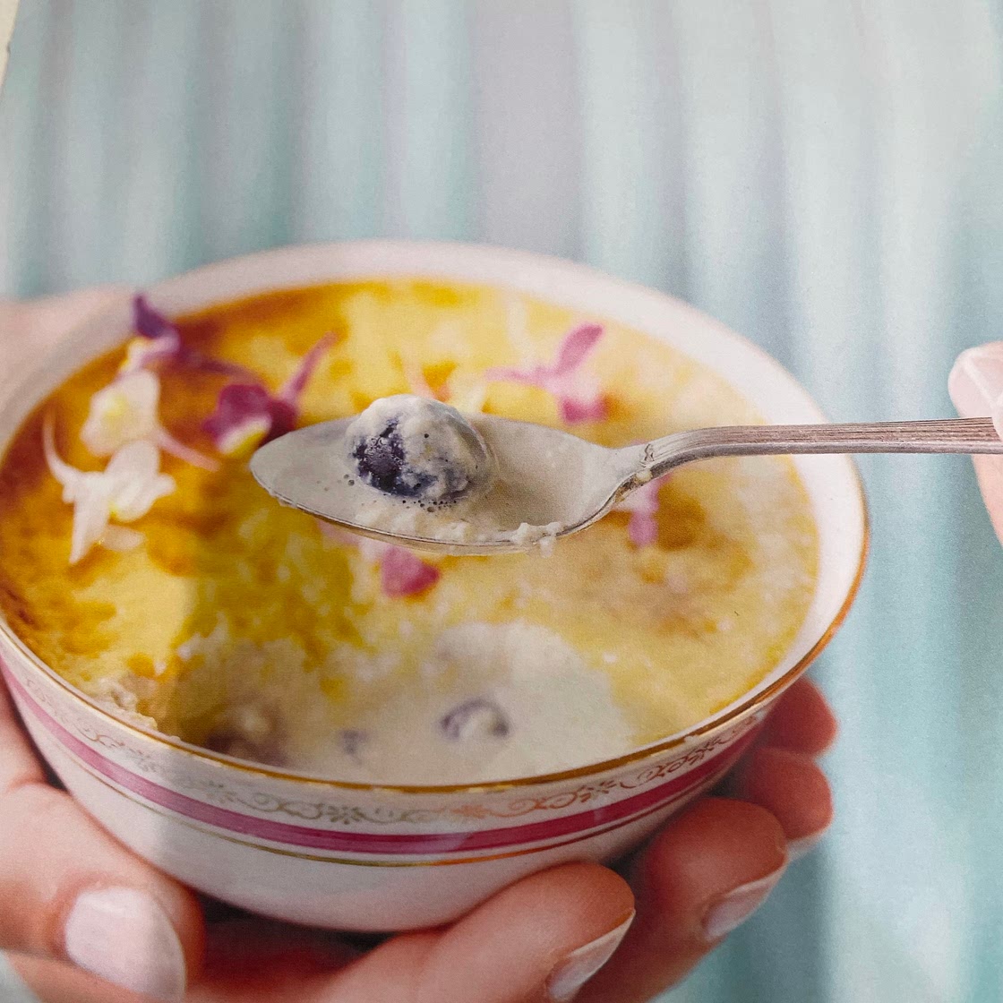 Baked Blueberry Custards