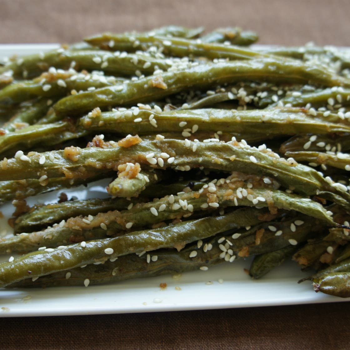 Green Beans with Honey Tahini Glaze