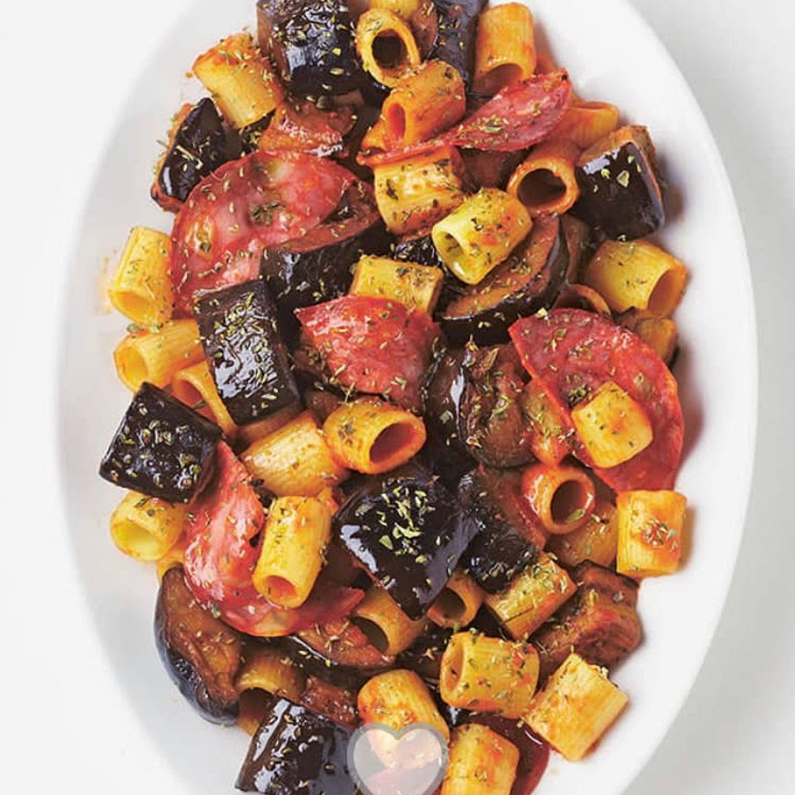 Rigatonis arabiata à l’aubergine