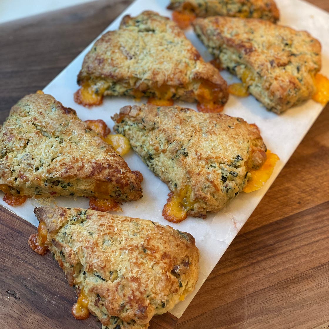 Cheddar Bacon Kale Scones