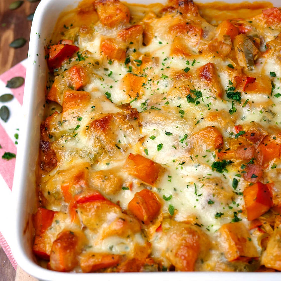 Gnocchi-Kürbis-Auflauf mit Lauch