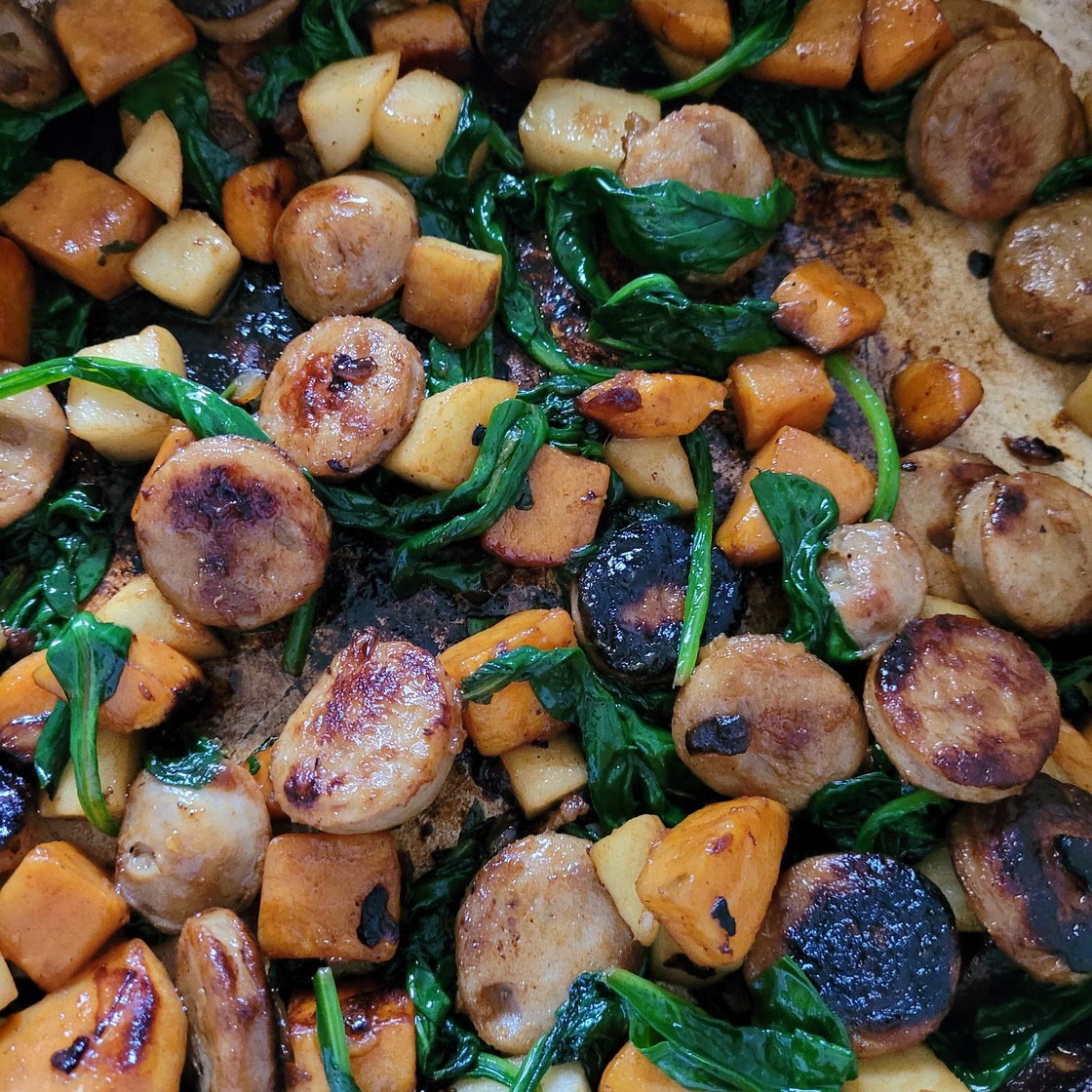 Sweet Potato and Apple Sausage Breakfast Skillet