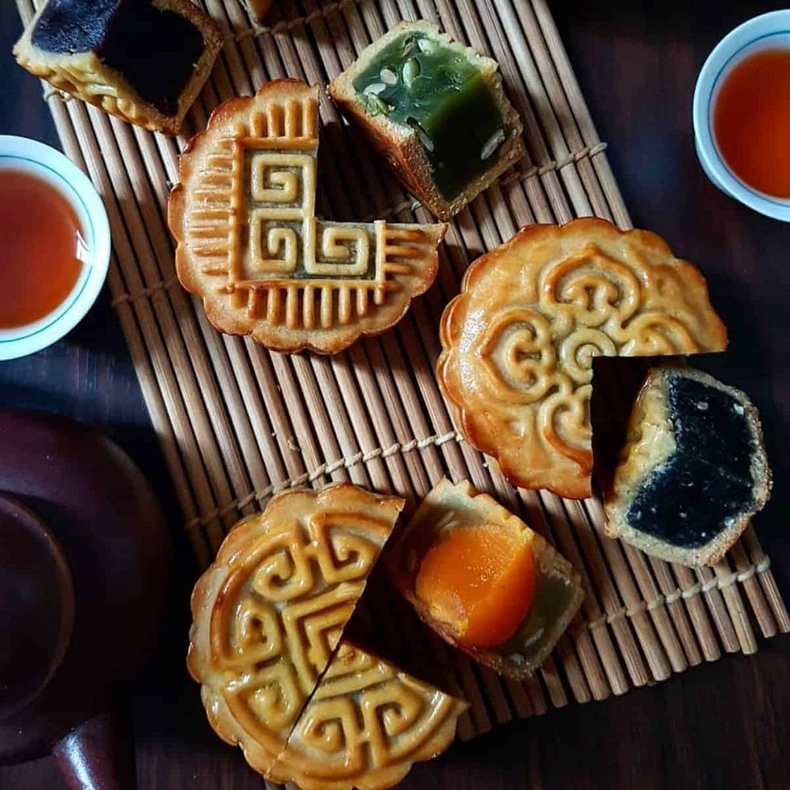 Mooncake Recipe (White Lotus, Red Bean, Mixed Nut & Green Tea Fillings)