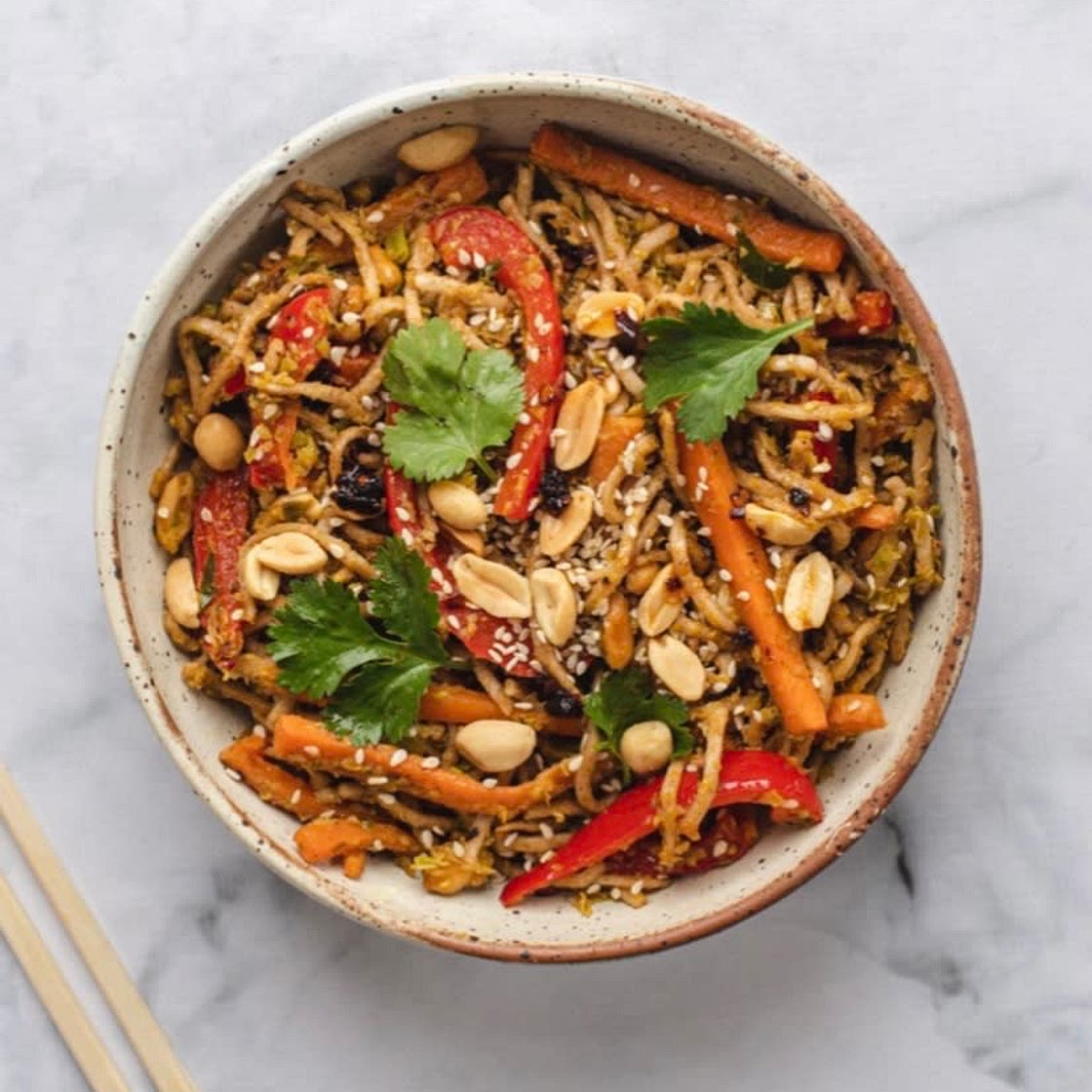 Chilli Sprout and Peanut Noodles