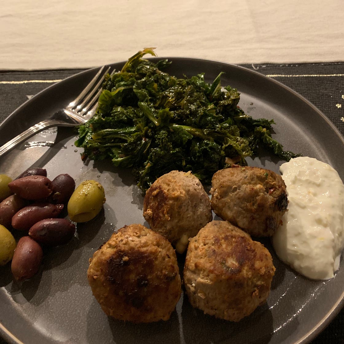 Feta-Stuffed Greek Turkey Meatballs