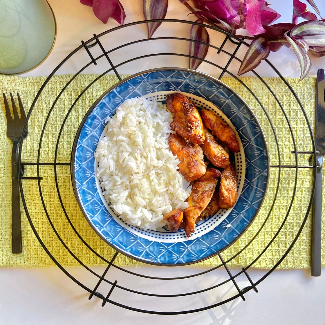 Poulet mariné à la sauce soja 🍗🍚